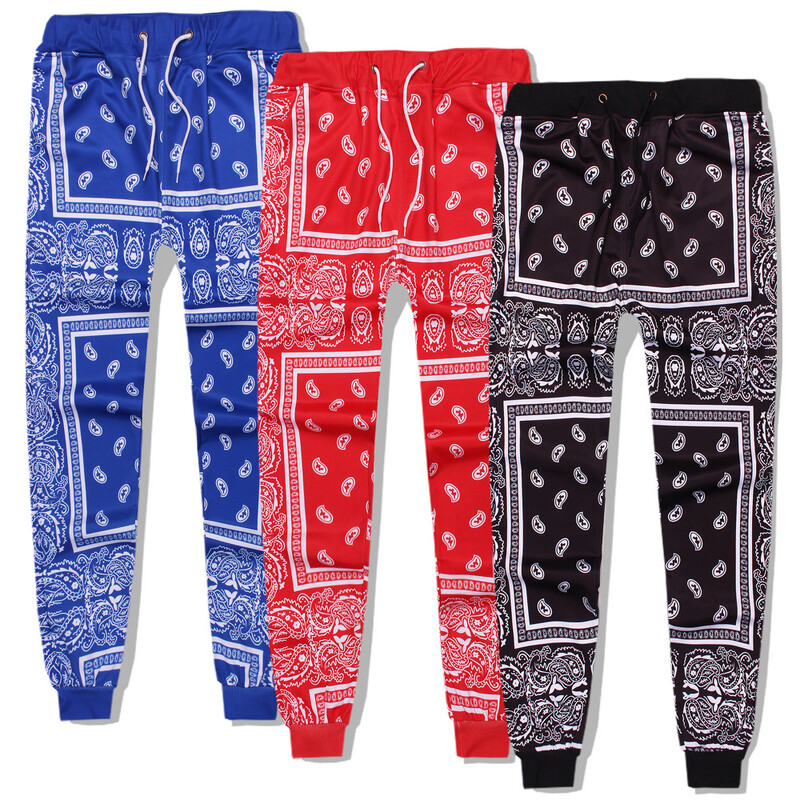 Poliester Bandana Paisley Pant Jogger Muškarci Žene Trenirke Trenirka Harajuku Hlače Proljeće Hip Hop Ulična odjeća