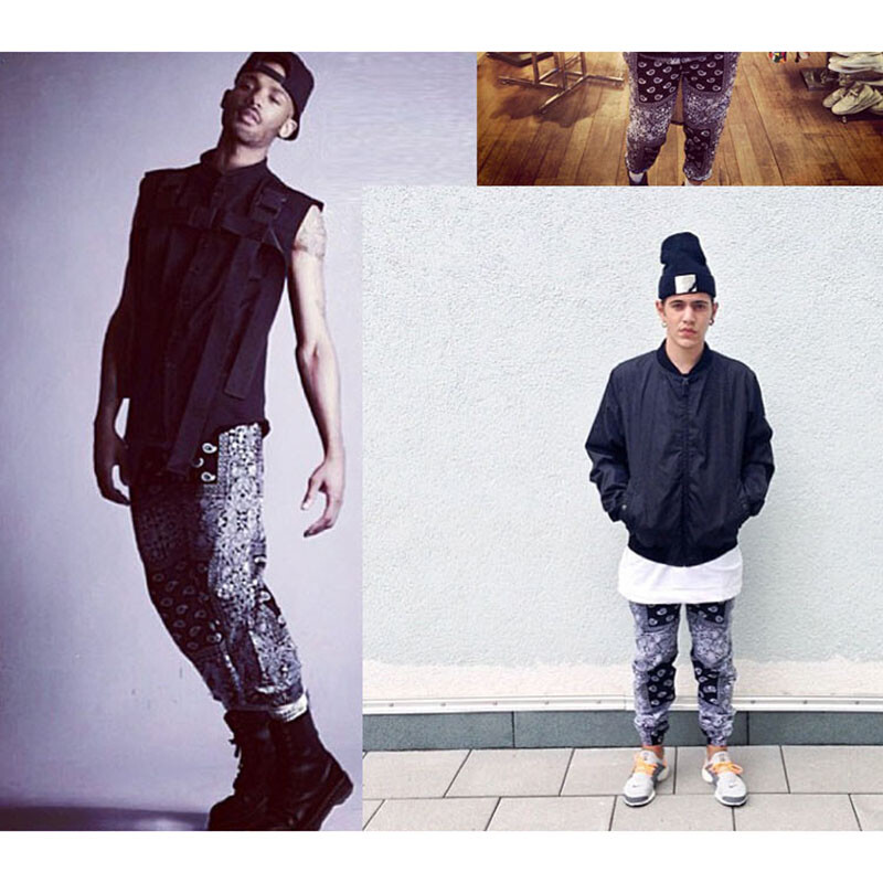 Poliester Bandana Paisley Pant Jogger Muškarci Žene Trenirke Trenirka Harajuku Hlače Proljeće Hip Hop Ulična odjeća