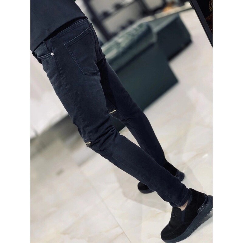 Újdonság Trendi Stílusos Fekete farmer karcsú farmer kpop férfi alkalmi tavaszi őszi cipzár Szomorú tervező luxus nadrág Férfi