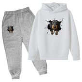 Cute Puppy Printed Σετ για Παιδιά Casual Εξωτερικά Ενδύματα Καλοκαιρινό κοστούμι για Κοριτσίστικα Ρούχα Από 8 έως 10 Ετών Σπίτι Ρούχα για αγόρια