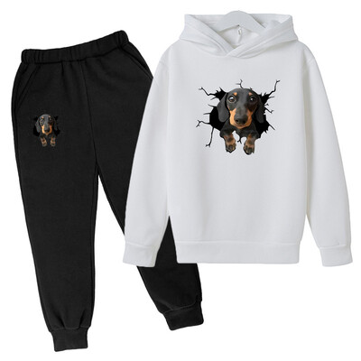 Cute Puppy Printed Σετ για Παιδιά Casual Εξωτερικά Ενδύματα Καλοκαιρινό κοστούμι για Κοριτσίστικα Ρούχα Από 8 έως 10 Ετών Σπίτι Ρούχα για αγόρια