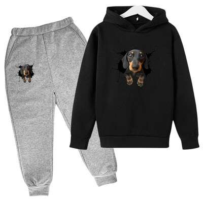 Cute Puppy Printed Σετ για Παιδιά Casual Εξωτερικά Ενδύματα Καλοκαιρινό κοστούμι για Κοριτσίστικα Ρούχα Από 8 έως 10 Ετών Σπίτι Ρούχα για αγόρια