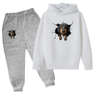 Cute Puppy Printed Σετ για Παιδιά Casual Εξωτερικά Ενδύματα Καλοκαιρινό κοστούμι για Κοριτσίστικα Ρούχα Από 8 έως 10 Ετών Σπίτι Ρούχα για αγόρια