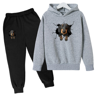 Cute Puppy Printed Σετ για Παιδιά Casual Εξωτερικά Ενδύματα Καλοκαιρινό κοστούμι για Κοριτσίστικα Ρούχα Από 8 έως 10 Ετών Σπίτι Ρούχα για αγόρια