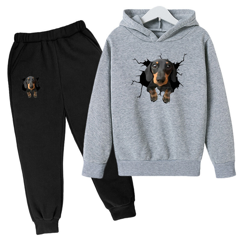 Cute Puppy Printed Σετ για Παιδιά Casual Εξωτερικά Ενδύματα Καλοκαιρινό κοστούμι για Κοριτσίστικα Ρούχα Από 8 έως 10 Ετών Σπίτι Ρούχα για αγόρια