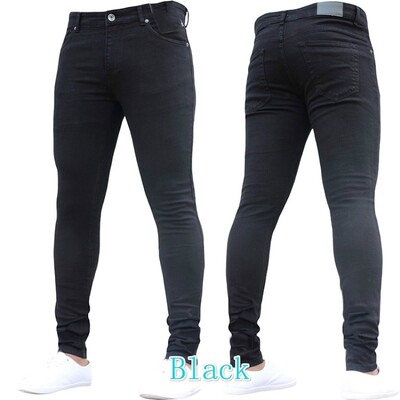 Blugi negri pentru bărbați, slim fit, gri de calitate, ocazional, pentru bărbați, pantaloni skinny pentru bărbați, pantaloni hip hop, pantaloni din denim din bumbac