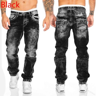 Blugi negri pentru bărbați, slim fit, gri de calitate, ocazional, pentru bărbați, pantaloni skinny pentru bărbați, pantaloni hip hop, pantaloni din denim din bumbac