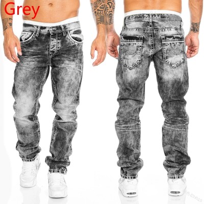 Blugi negri pentru bărbați, slim fit, gri de calitate, ocazional, pentru bărbați, pantaloni skinny pentru bărbați, pantaloni hip hop, pantaloni din denim din bumbac