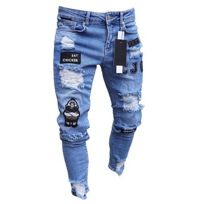Blugi negri pentru bărbați, slim fit, gri de calitate, ocazional, pentru bărbați, pantaloni skinny pentru bărbați, pantaloni hip hop, pantaloni din denim din bumbac