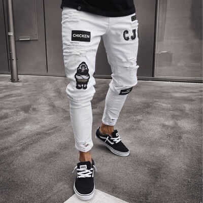Blugi negri pentru bărbați, slim fit, gri de calitate, ocazional, pentru bărbați, pantaloni skinny pentru bărbați, pantaloni hip hop, pantaloni din denim din bumbac