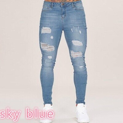 Blugi negri pentru bărbați, slim fit, gri de calitate, ocazional, pentru bărbați, pantaloni skinny pentru bărbați, pantaloni hip hop, pantaloni din denim din bumbac