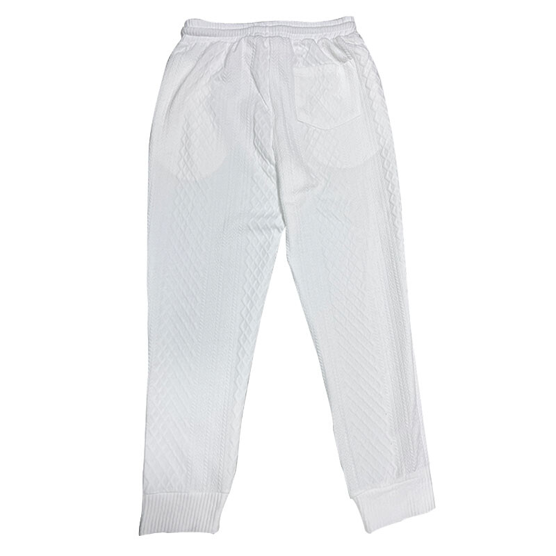 Ljetne muške široke, ležerne modne sportske hlače za 2024. teški jacquard uzorak, ležerne hlače s velikim vezicama