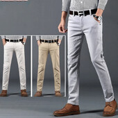 Μαλακό παντελόνι σε κλασικό στυλ με λεπτή εφαρμογή, ανδρικό λευκό επαγγελματικό εμπορικό σήμα Skinny Stretch Παντελόνι Μόδα Casual Ανδρικό παντελόνι με μολύβι
