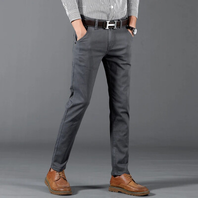 Μαλακό παντελόνι σε κλασικό στυλ με λεπτή εφαρμογή, ανδρικό λευκό επαγγελματικό εμπορικό σήμα Skinny Stretch Παντελόνι Μόδα Casual Ανδρικό παντελόνι με μολύβι