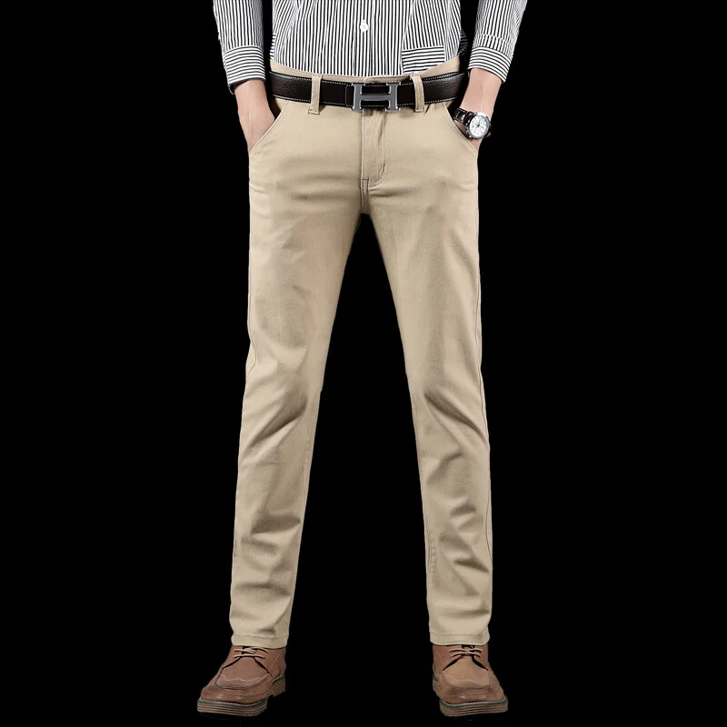 Μαλακό παντελόνι σε κλασικό στυλ με λεπτή εφαρμογή, ανδρικό λευκό επαγγελματικό εμπορικό σήμα Skinny Stretch Παντελόνι Μόδα Casual Ανδρικό παντελόνι με μολύβι