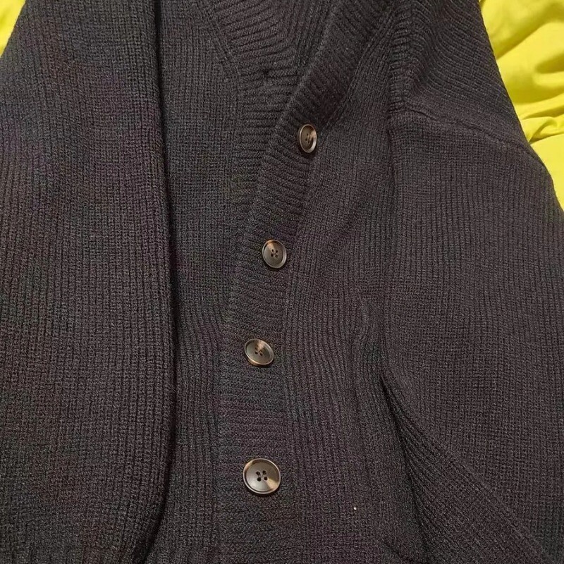 Γυναικεία φαρδιά ζακέτα με μακρύ μανίκι V-λαιμόκοψη πλεκτή μαύρη αδύνατα, όλα ταίρι Γυναικεία φθινοπωρινά χειμωνιάτικα παλτό Κορεάτικο στυλ Chic φαρδιά μπλουζάκια