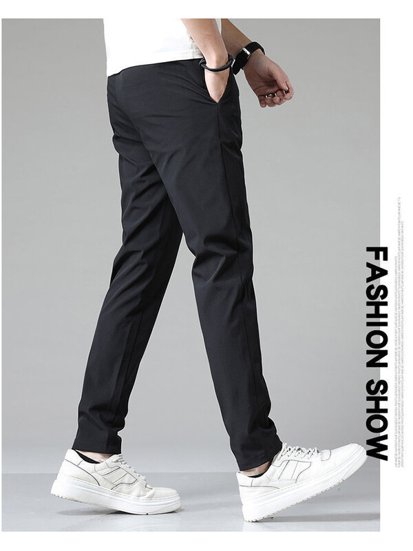 Pantaloni de costum casual de primăvară și toamnă pentru bărbați, pantaloni casual de primăvară și vară subțiri la modă pentru bărbați, tendințe largi și versatile