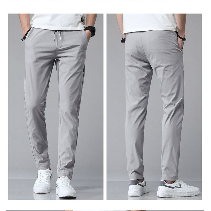 Pantaloni de costum casual de primăvară și toamnă pentru bărbați, pantaloni casual de primăvară și vară subțiri la modă pentru bărbați, tendințe largi și versatile