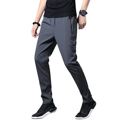 Ανδρικό παντελόνι Slim Fit Ανδρικό αθλητικό παντελόνι με πλαϊνές τσέπες με φερμουάρ Ελαστικό κορδόνι μέσης για προπόνηση γυμναστικής Τζόκινγκ πάγο για άνδρες