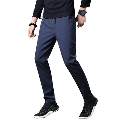 Ανδρικό παντελόνι Slim Fit Ανδρικό αθλητικό παντελόνι με πλαϊνές τσέπες με φερμουάρ Ελαστικό κορδόνι μέσης για προπόνηση γυμναστικής Τζόκινγκ πάγο για άνδρες
