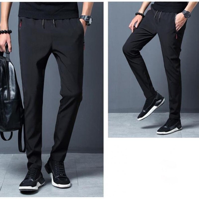 Ανδρικό παντελόνι Slim Fit Ανδρικό αθλητικό παντελόνι με πλαϊνές τσέπες με φερμουάρ Ελαστικό κορδόνι μέσης για προπόνηση γυμναστικής Τζόκινγκ πάγο για άνδρες
