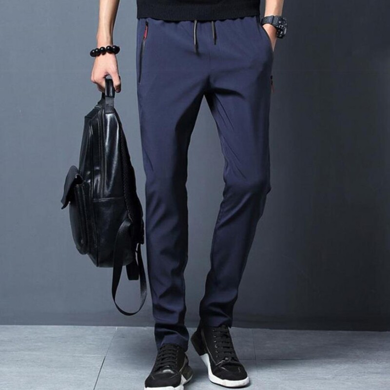 Ανδρικό παντελόνι Slim Fit Ανδρικό αθλητικό παντελόνι με πλαϊνές τσέπες με φερμουάρ Ελαστικό κορδόνι μέσης για προπόνηση γυμναστικής Τζόκινγκ πάγο για άνδρες
