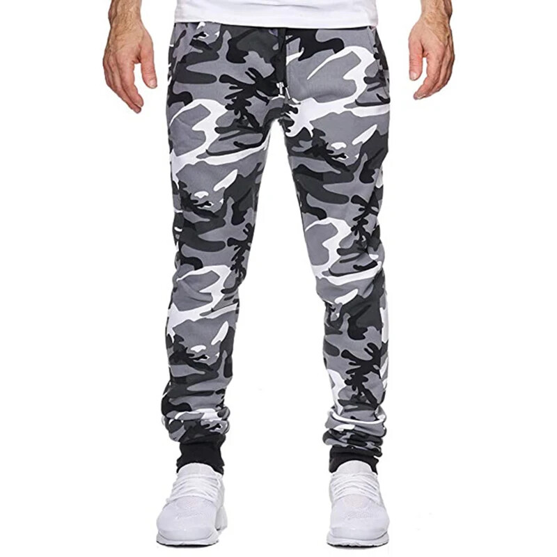 Pantaloni noi pentru bărbați Jogger ocazional Camuflaj cu bandă la gleznă cu talie mijlocie Pantaloni cargo casual pentru bărbați, sport cool, îmbrăcăminte de stradă, toamnă