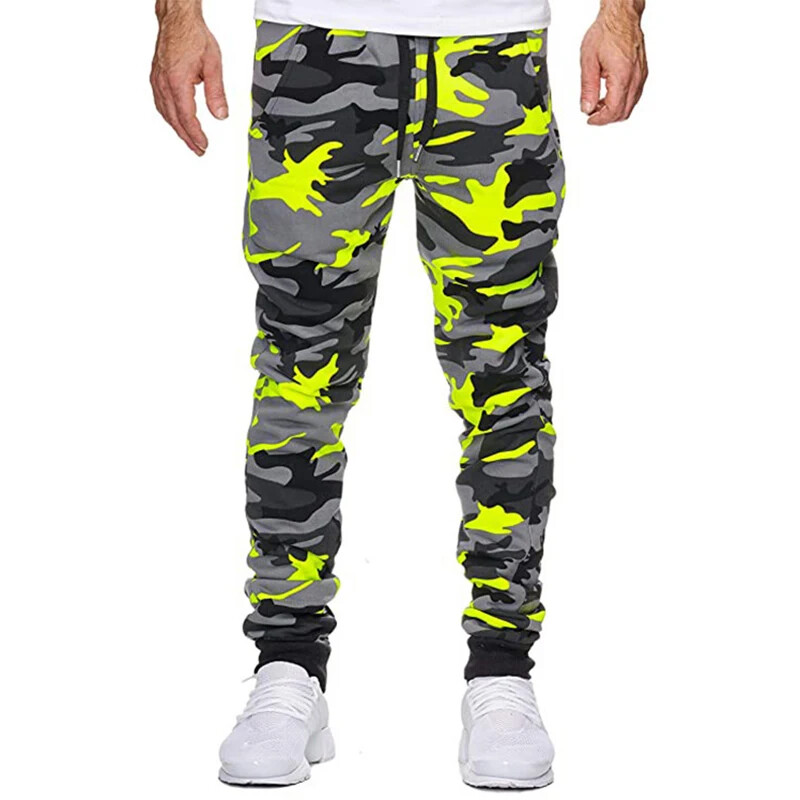 Pantaloni noi pentru bărbați Jogger ocazional Camuflaj cu bandă la gleznă cu talie mijlocie Pantaloni cargo casual pentru bărbați, sport cool, îmbrăcăminte de stradă, toamnă
