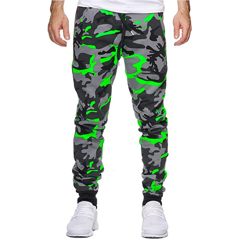 Pantaloni noi pentru bărbați Jogger ocazional Camuflaj cu bandă la gleznă cu talie mijlocie Pantaloni cargo casual pentru bărbați, sport cool, îmbrăcăminte de stradă, toamnă