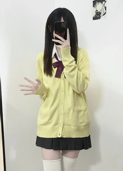 Rozā zils melns gudrs Jk džemperis trikotāžas jaciņa sieviešu oriģināls japāņu jaka uniforma skolas piegādes sajūta slinks stils