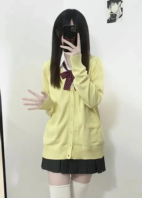 Rozā zils melns gudrs Jk džemperis trikotāžas jaciņa sieviešu oriģināls japāņu jaka uniforma skolas piegādes sajūta slinks stils