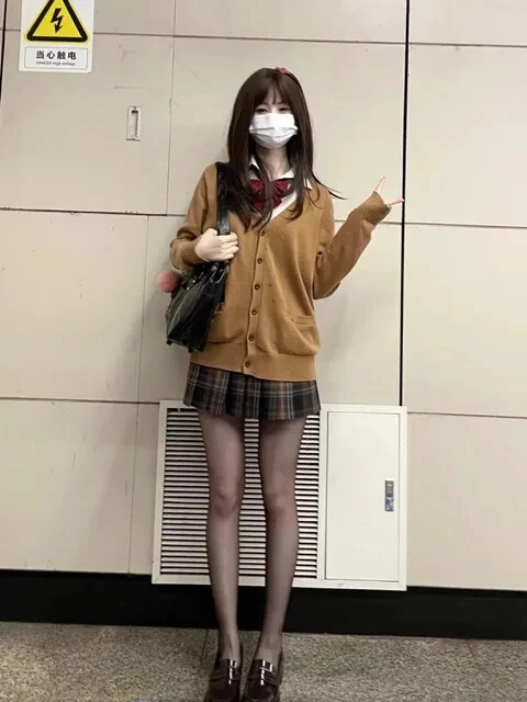 Rozā zils melns gudrs Jk džemperis trikotāžas jaciņa sieviešu oriģināls japāņu jaka uniforma skolas piegādes sajūta slinks stils