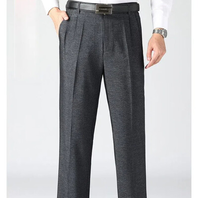 Ανδρικά ρούχα casual μονόχρωμα ψηλόμεσες τσέπες με φερμουάρ Άνοιξη φθινοπωρινό παντελόνι Παντελόνι κοστούμια παντελόνι Αγγλίας στυλ