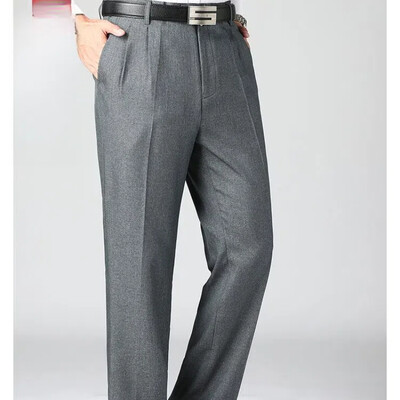 Ανδρικά ρούχα casual μονόχρωμα ψηλόμεσες τσέπες με φερμουάρ Άνοιξη φθινοπωρινό παντελόνι Παντελόνι κοστούμια παντελόνι Αγγλίας στυλ