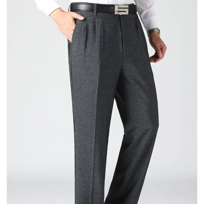 Ανδρικά ρούχα casual μονόχρωμα ψηλόμεσες τσέπες με φερμουάρ Άνοιξη φθινοπωρινό παντελόνι Παντελόνι κοστούμια παντελόνι Αγγλίας στυλ