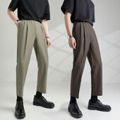 Μόδα Άνοιξη Καλοκαίρι Νέο Κοστούμι Μολύβι Παντελόνι Ανδρικό Μόδα Επαγγελματικό ντραπέ Casual Slim Κλασικό Αντρικό Παντελόνι Μονόχρωμο
