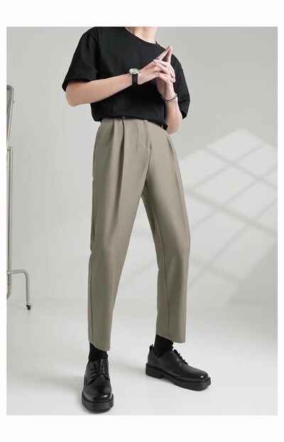 Μόδα Άνοιξη Καλοκαίρι Νέο Κοστούμι Μολύβι Παντελόνι Ανδρικό Μόδα Επαγγελματικό ντραπέ Casual Slim Κλασικό Αντρικό Παντελόνι Μονόχρωμο