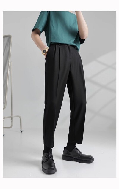 Μόδα Άνοιξη Καλοκαίρι Νέο Κοστούμι Μολύβι Παντελόνι Ανδρικό Μόδα Επαγγελματικό ντραπέ Casual Slim Κλασικό Αντρικό Παντελόνι Μονόχρωμο