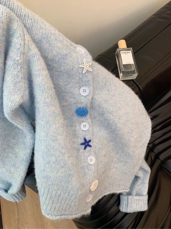 Ρετρό Sweet Girls Γυναικείο πουλόβερ με λαιμόκοψη V Φθινοπωρινό Χειμώνα Κλασικό πλεκτό πουλόβερ Ζακέτα με μακρυμάνικο γυναικείο πλεκτό με κουμπιά