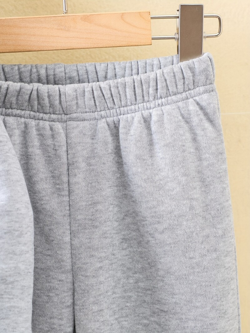 2 készlet őszi/téli új alkalmi kényelmi sport stílusú meleg fiú mintás meleg bélésű kapucnis pulcsi és tréningnadrág