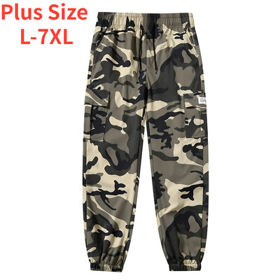 Didelio dydžio 7XL kamufliažinės bėgimo kelnės Vyriškos pavasario rudens pieštukas Haremo kelnaitės vyriškos patogios kelnės Camo Joggers kelios kišenės