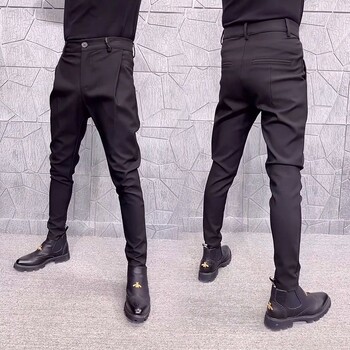 Мъжки костюм Панталони Официални панталони Stretch Slim Pantalone Hombre Ежедневни едноцветни ежедневни панталони Модни мъжки дрехи A30