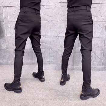 Мъжки костюм Панталони Официални панталони Stretch Slim Pantalone Hombre Ежедневни едноцветни ежедневни панталони Модни мъжки дрехи A30