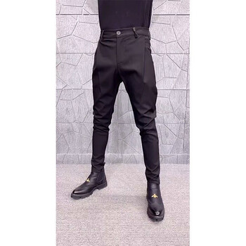 Мъжки костюм Панталони Официални панталони Stretch Slim Pantalone Hombre Ежедневни едноцветни ежедневни панталони Модни мъжки дрехи A30