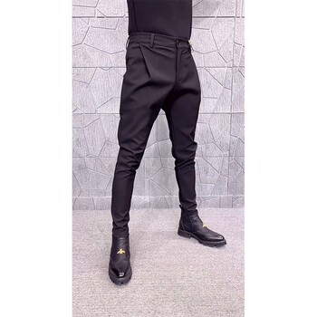 Мъжки костюм Панталони Официални панталони Stretch Slim Pantalone Hombre Ежедневни едноцветни ежедневни панталони Модни мъжки дрехи A30