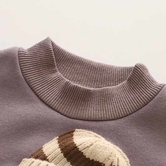 Ziemas biezs, flīsa odere, apaļa kakla sporta krekls, zīdaiņu zēnu multfilmu bikses ar garām piedurknēm, 2-daļīgs komplekts vairumtirdzniecība