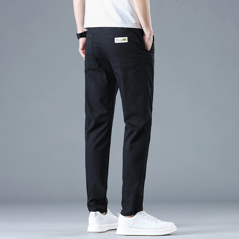 Ανοιξιάτικη καλοκαιρινή μόδα Ανδρικές απλικέ Casual Παντελόνι Καφέ ελαστικό λεπτό παντελόνι επώνυμα Νέο άνετο τέντωμα παντελόνι στη μέση