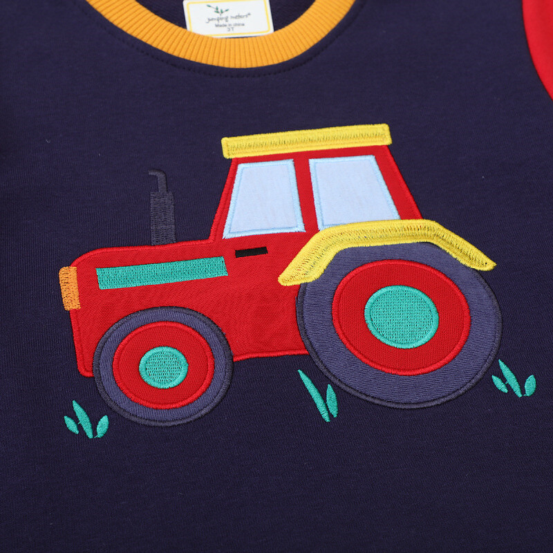 Jumping Meters Νέα άφιξη Αυτοκίνητα Απλικέ Φθινόπωρο Χειμώνας Σετ ρούχων για αγόρια Βαμβακερά μακρυμάνικα Παιδικά ρούχα Καυτές πωλήσεις