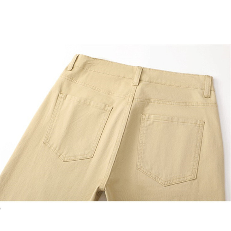 Καλοκαιρινό Ανδρικό Παντελόνι Χακί Λεπτό Εξαιρετικά Μακρύ Βαμβακερό τεντωμένο Παντελόνι Ψηλό Ανδρικό Μήκος Μήκος Overlength Plus Size 42 Casual Streetwear