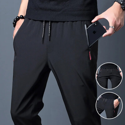 Pantaloni casual pentru bărbați Stretch slim Fit Jogger cu talie elastică Coreeană clasică Albastru Negru Gri Pantaloni de marcă pentru bărbați Plus Size 4XL 5XL